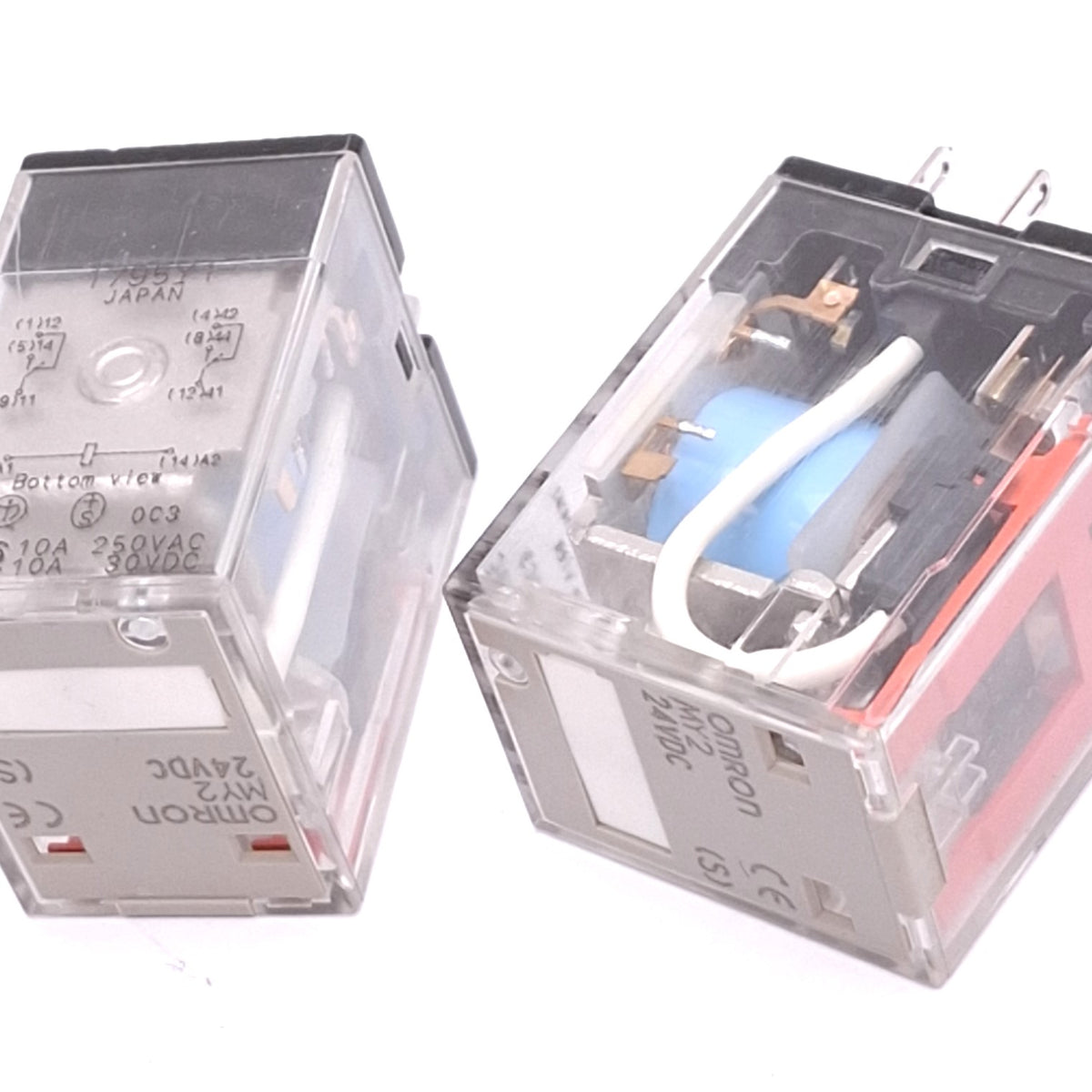 Used Lot of 2 Omron MY2 24VDC (S) Relays, DPDT, 8-Pin, 10A Max, 24V DC Coil