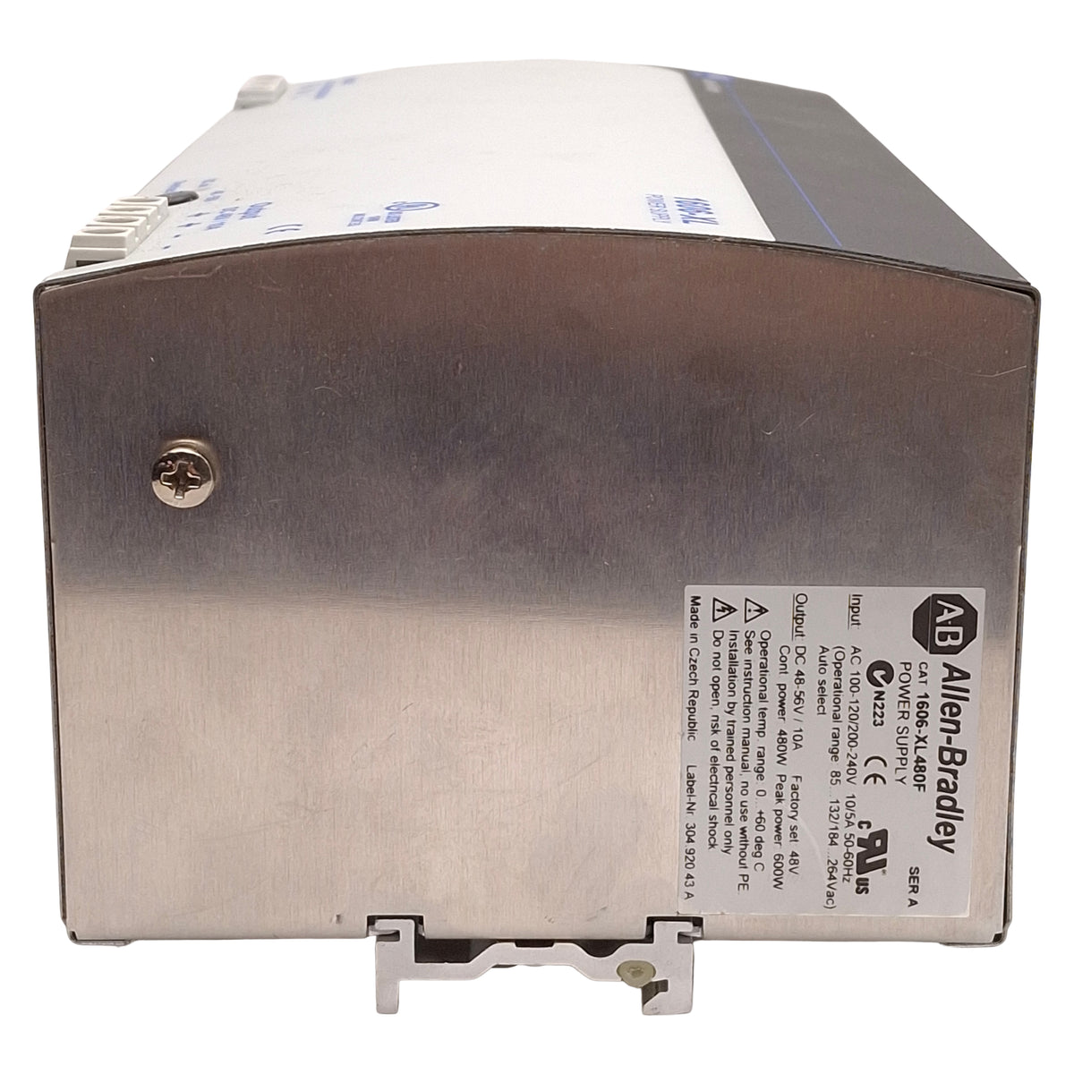 Used Allen Bradley 1606-XL480F PLC Power Supply, 480W, 48-56VDC OUT, 120/240VAC IN
