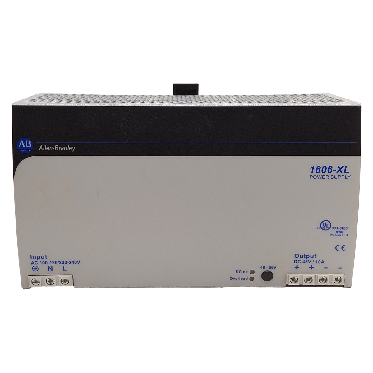 Used Allen Bradley 1606-XL480F PLC Power Supply, 480W, 48-56VDC OUT, 120/240VAC IN