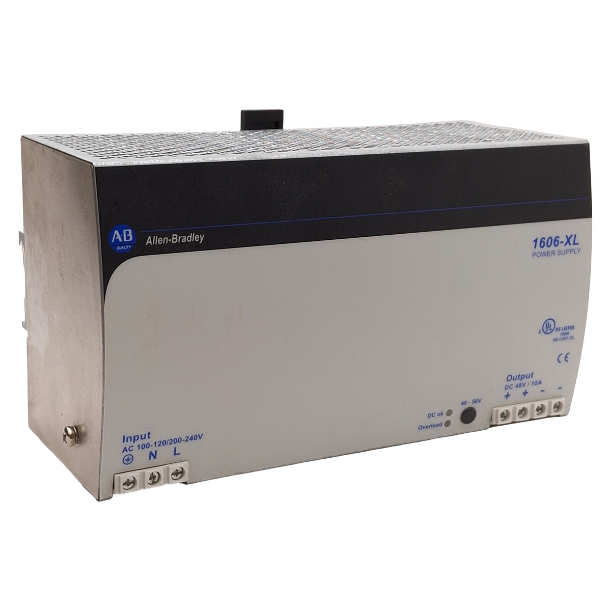 Used Allen Bradley 1606-XL480F PLC Power Supply, 480W, 48-56VDC OUT, 120/240VAC IN
