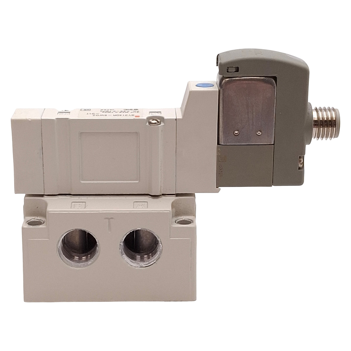 Used SMC SY3140R-5WOZ-01T Solenoid Valve, 2-Position, 1/8 NPTF, M8 3-Pin, 24VDC Coil