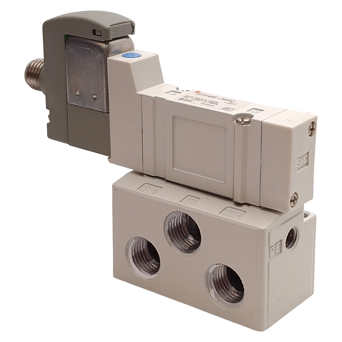 Used SMC SY3140R-5WOZ-01T Solenoid Valve, 2-Position, 1/8 NPTF, M8 3-Pin, 24VDC Coil
