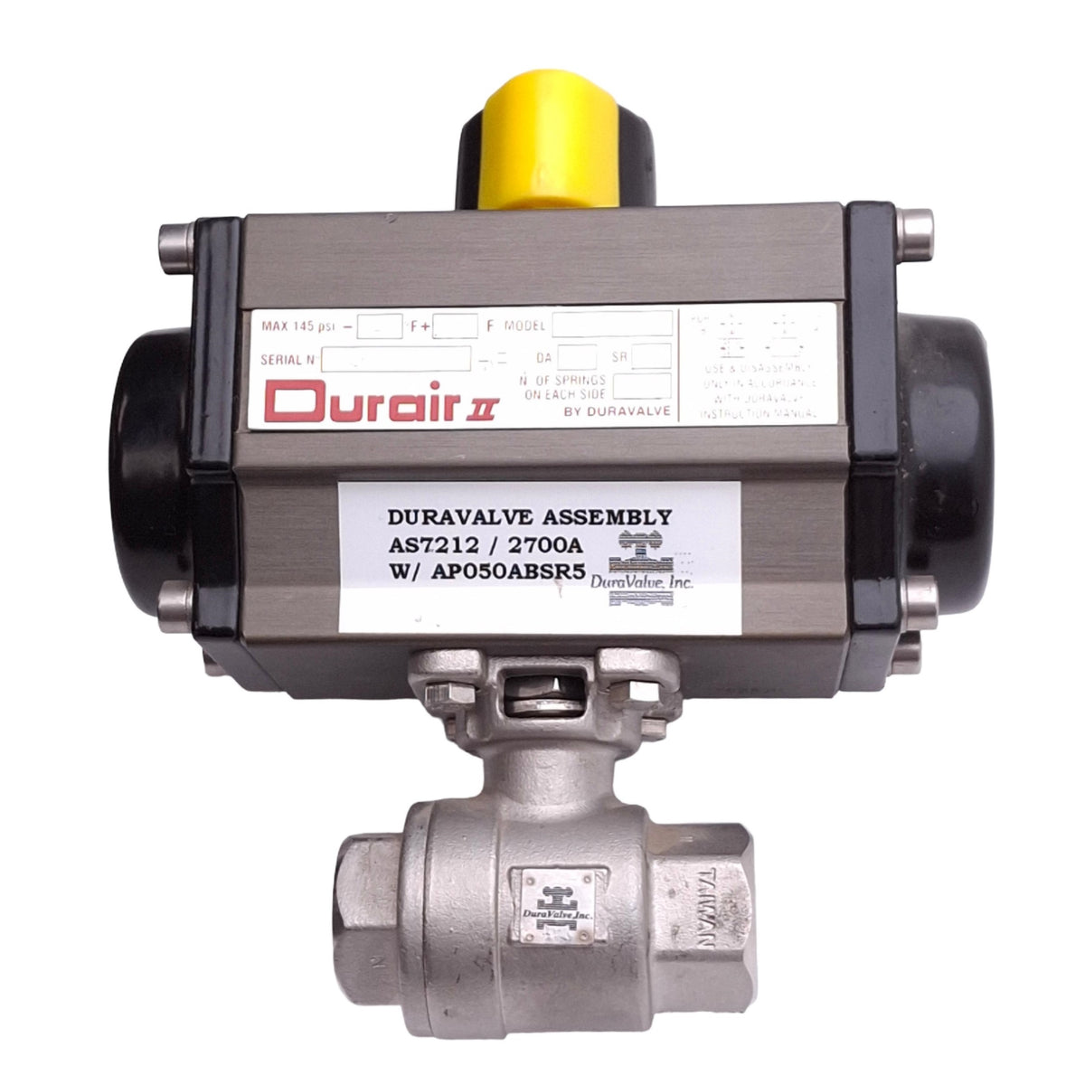 Used Duravalve AP050N Durair II Pneumatic Valve Actuator, 40-120psi, 1/2in NPT