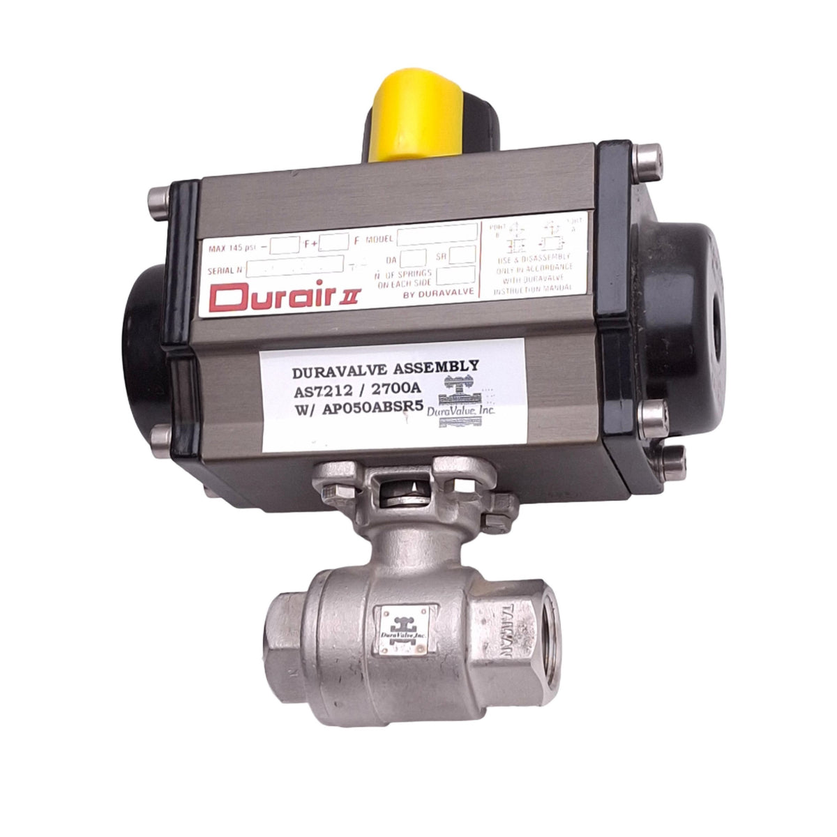 Used Duravalve AP050N Durair II Pneumatic Valve Actuator, 40-120psi, 1/2in NPT