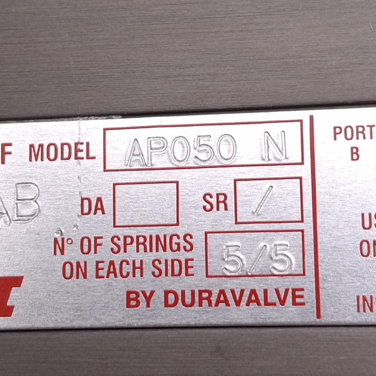 Used Duravalve AP050N Durair II Pneumatic Valve Actuator, 40-120psi, 1/2in NPT