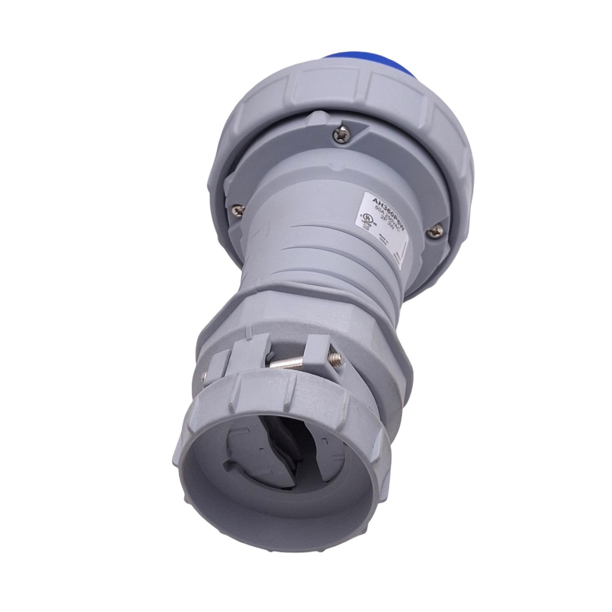 Used Eaton AH360P6W Pin and Sleeve Plug, 2-Pole 3-Wire Male, 60A 250VAC Max