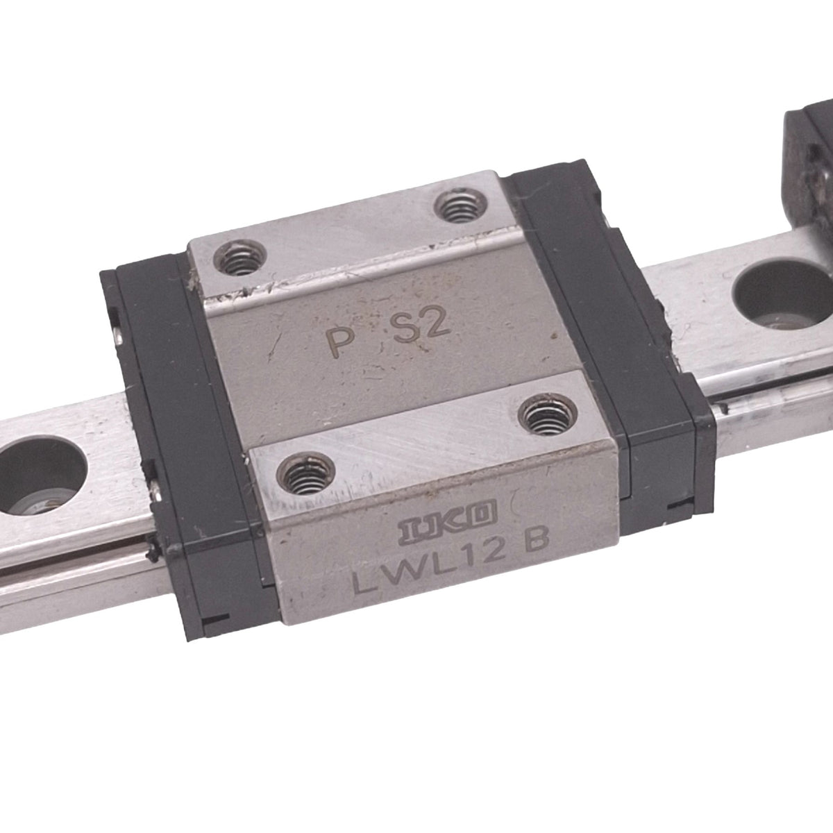 Used IKO LWL12B Linear Guide Blocks (2x) w/ 12x200mm Rail, M3, 4290N Max Load