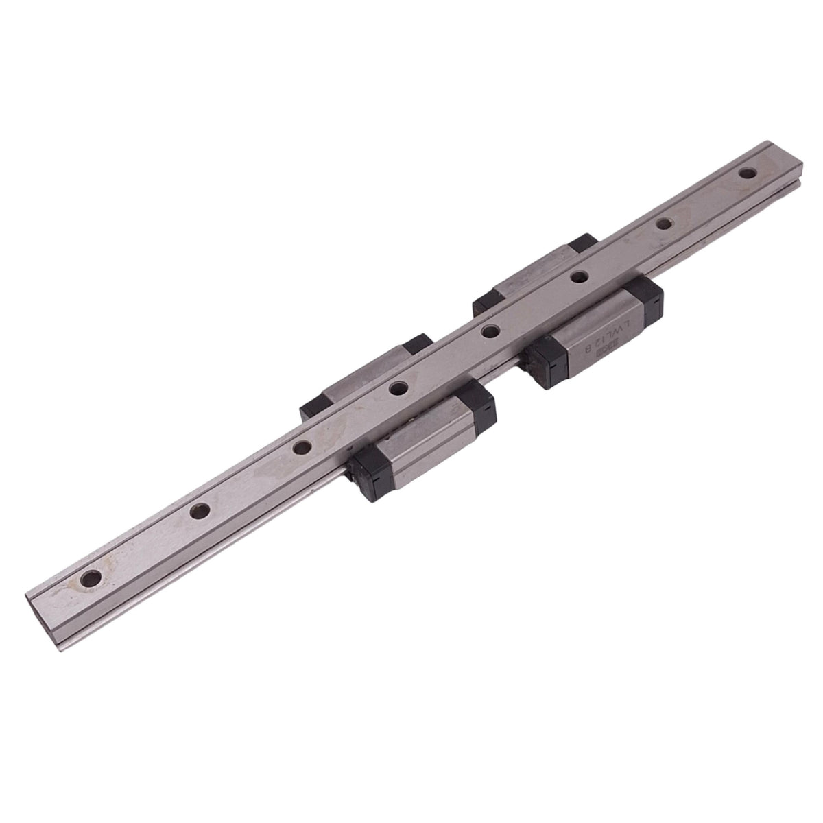 Used IKO LWL12B Linear Guide Blocks (2x) w/ 12x200mm Rail, M3, 4290N Max Load