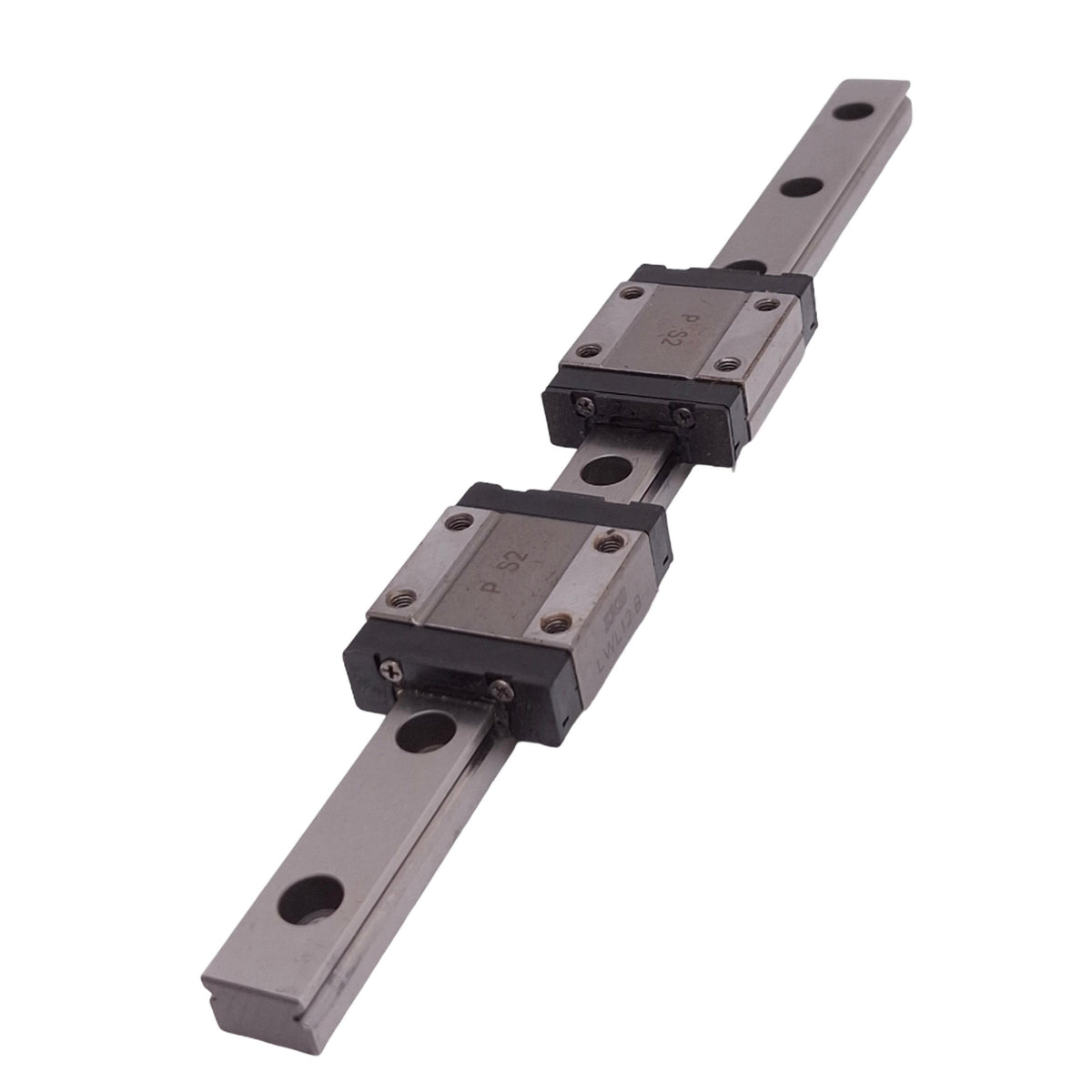 Used IKO LWL12B Linear Guide Blocks (2x) w/ 12x200mm Rail, M3, 4290N Max Load