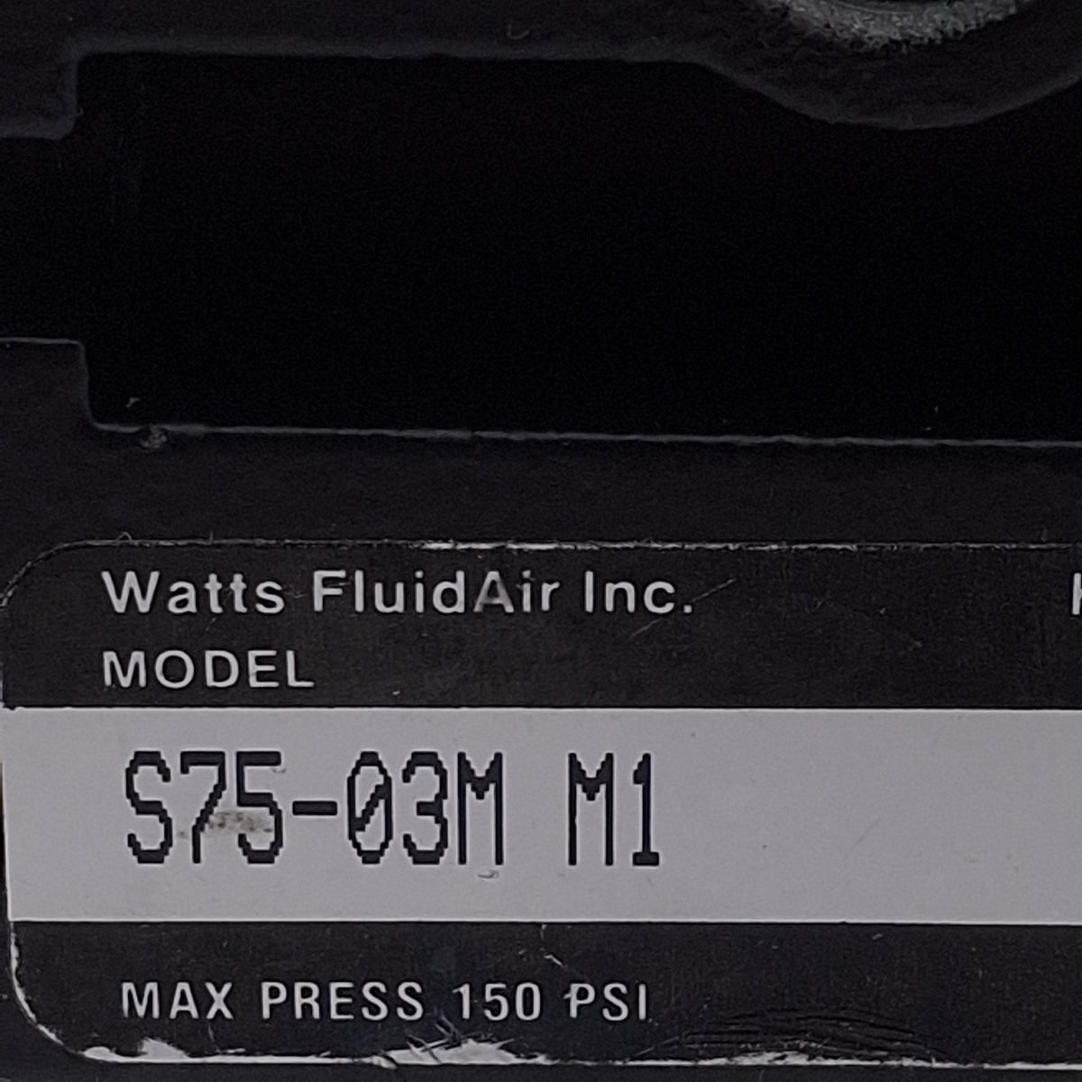 Used Parker Watts S75-03M Quick Dump Solenoid Valve, 3/8NPT, 145psi, 24VDC/48VAC Coil