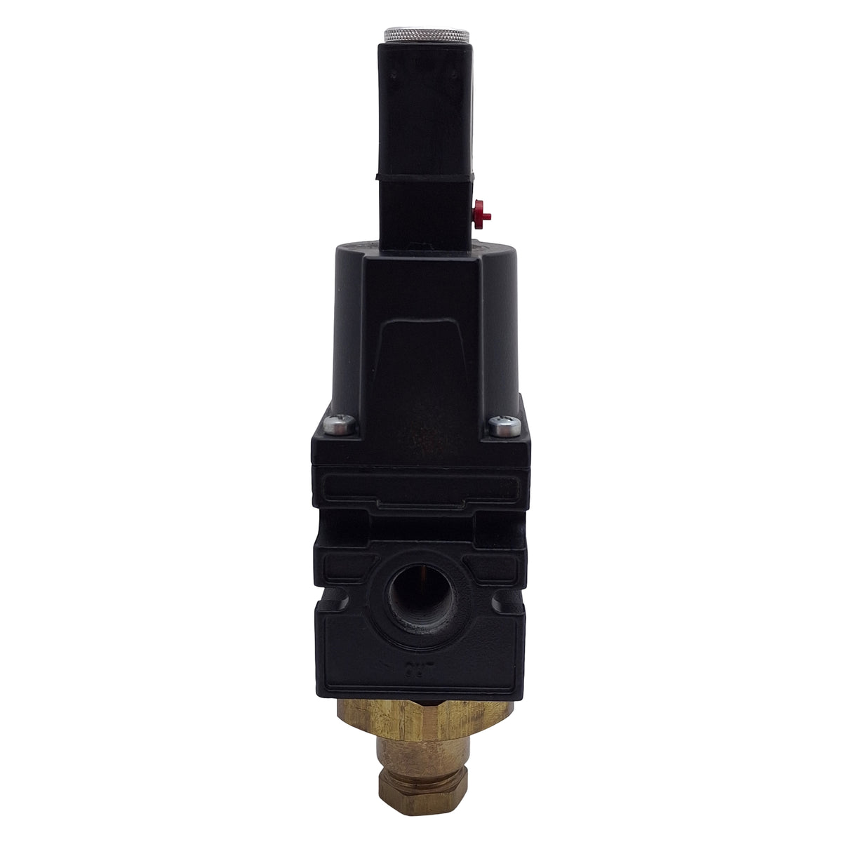 Used Parker Watts S75-03M Quick Dump Solenoid Valve, 3/8NPT, 145psi, 24VDC/48VAC Coil