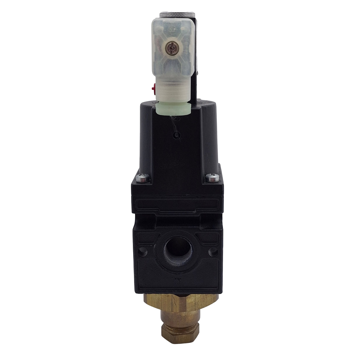 Used Parker Watts S75-03M Quick Dump Solenoid Valve, 3/8NPT, 145psi, 24VDC/48VAC Coil