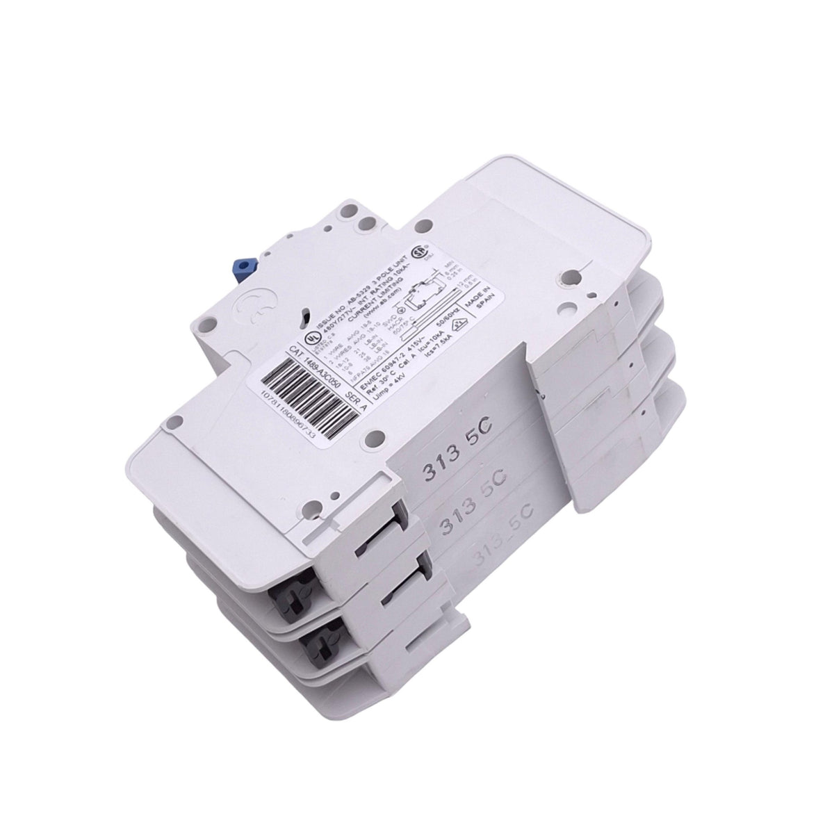 Used Allen Bradley 1489-A3C050 Circuit Breaker, 3-Pole, 5A, 480Y/277VAC Max