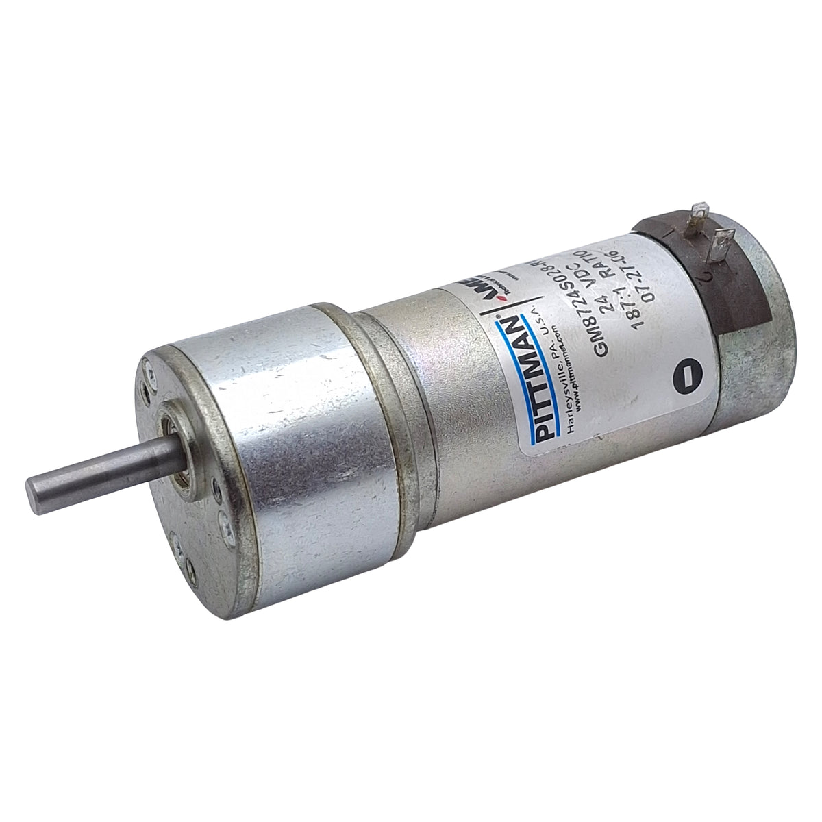 Used Ametek Pittman GM8724S028-R1 Brush Commutated DC Gearmotor, 187:1 Ratio, 24VDC