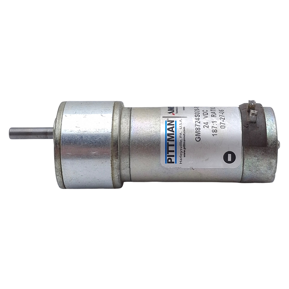 Used Ametek Pittman GM8724S028-R1 Brush Commutated DC Gearmotor, 187:1 Ratio, 24VDC