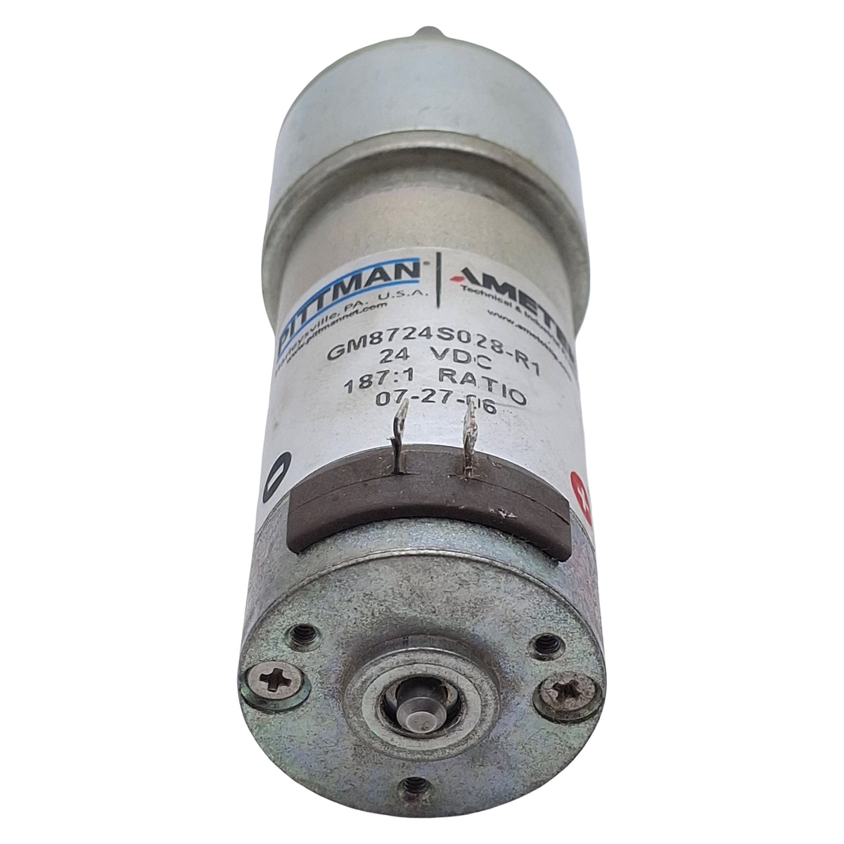 Used Ametek Pittman GM8724S028-R1 Brush Commutated DC Gearmotor, 187:1 Ratio, 24VDC