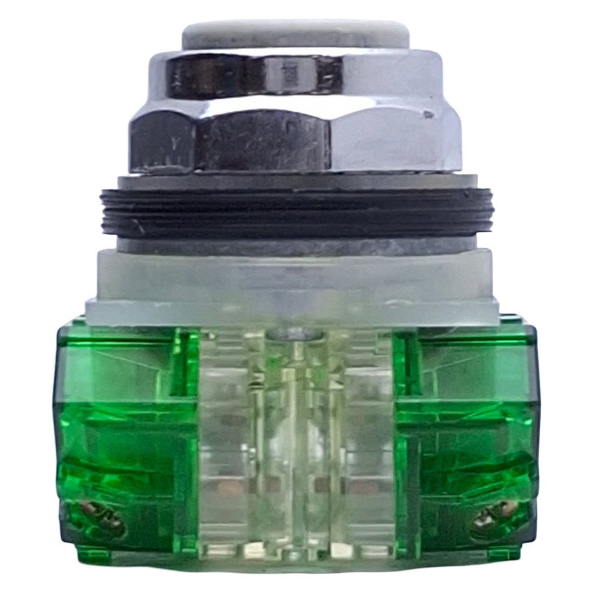 Used Square D 9001KR1GH5 Green Pushbutton Switch, 2NO, ø30mm, 600VAC 10A Max