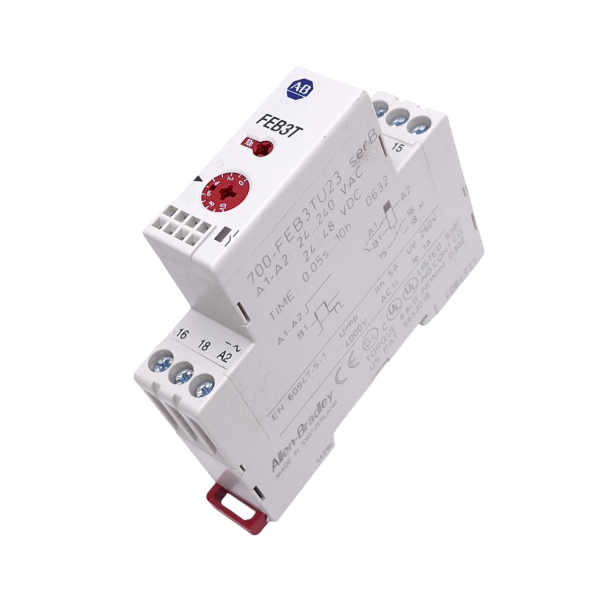 Used Allen Bradley 700-FEB3TU23 Time Delay Relay, SPDT, 5A Max, 24-240VAC/24-48VDC