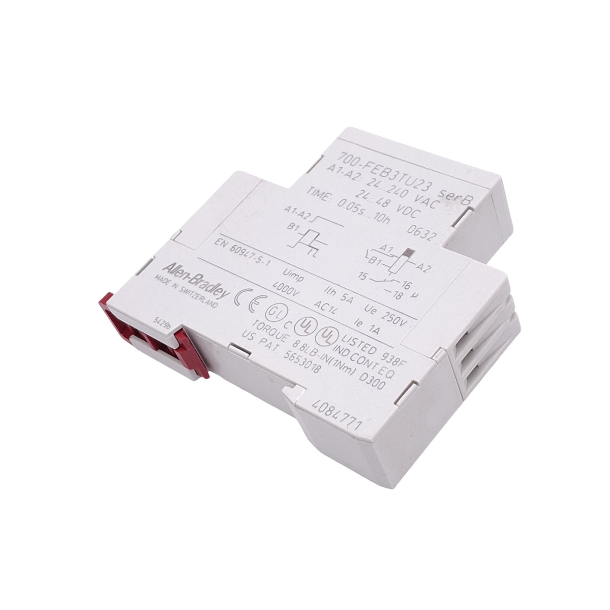 Used Allen Bradley 700-FEB3TU23 Time Delay Relay, SPDT, 5A Max, 24-240VAC/24-48VDC