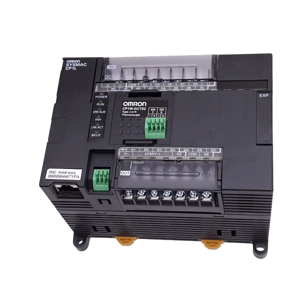 Used Omron CP1L-EL20DT1-D Programmable Controller w/ CP1W-GCTS2 Thermocouple Option