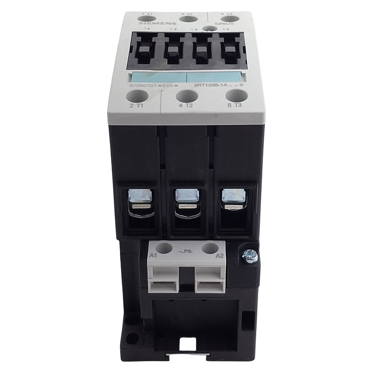Used Siemens 3RT1035-1AP60 Power Contactor, 3-Pole, 40/60A, 400V, 220/240VAC Coil
