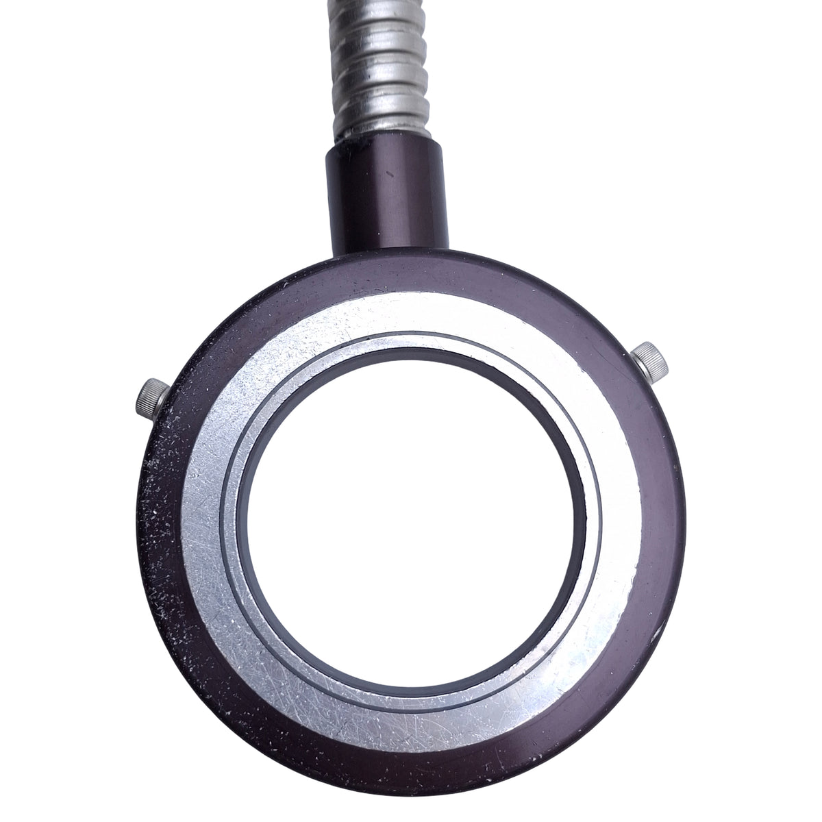 Used Microscope Fiber Optic Light Ring Guide ø5/8in Input, ø2in ID, 0.45in Bundle
