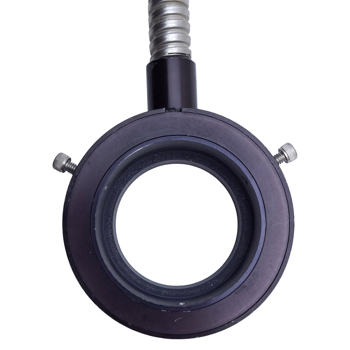 Used Microscope Fiber Optic Light Ring Guide ø5/8in Input, ø2in ID, 0.45in Bundle