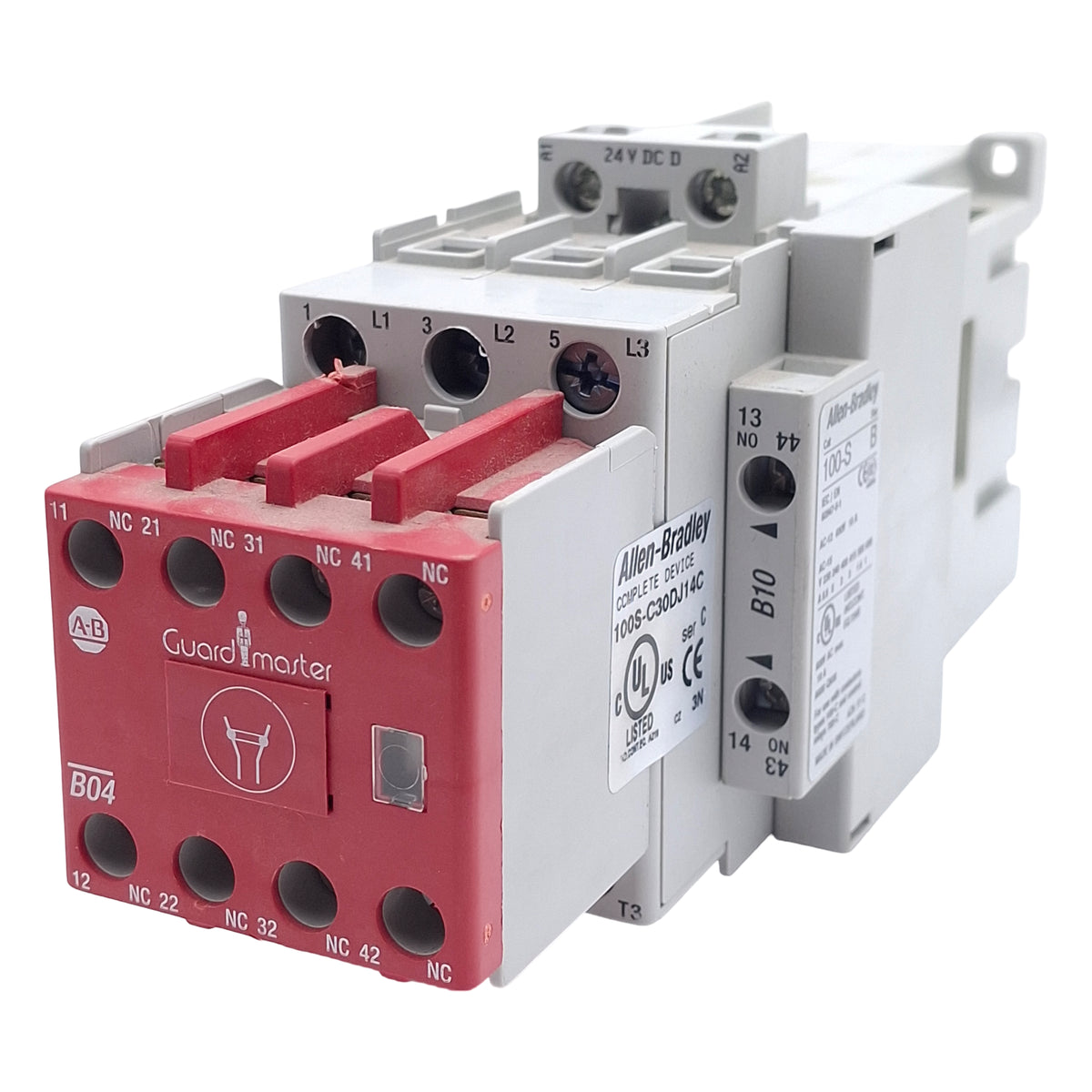 Used Allen Bradley 100S-C30DJ14C Safety Contactor, 3-Poles 3NO, 30A 400V, 24VDC Coil