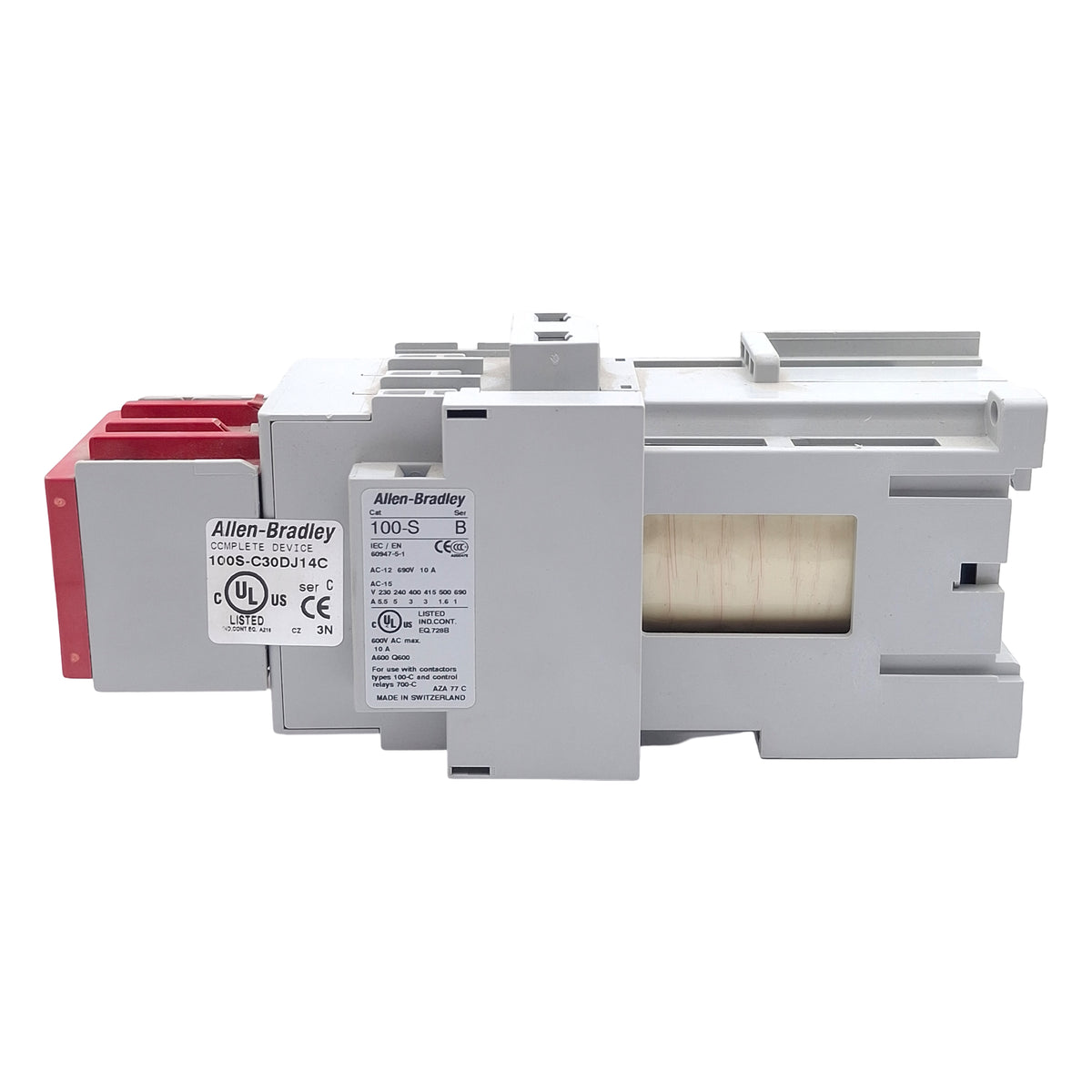 Used Allen Bradley 100S-C30DJ14C Safety Contactor, 3-Poles 3NO, 30A 400V, 24VDC Coil