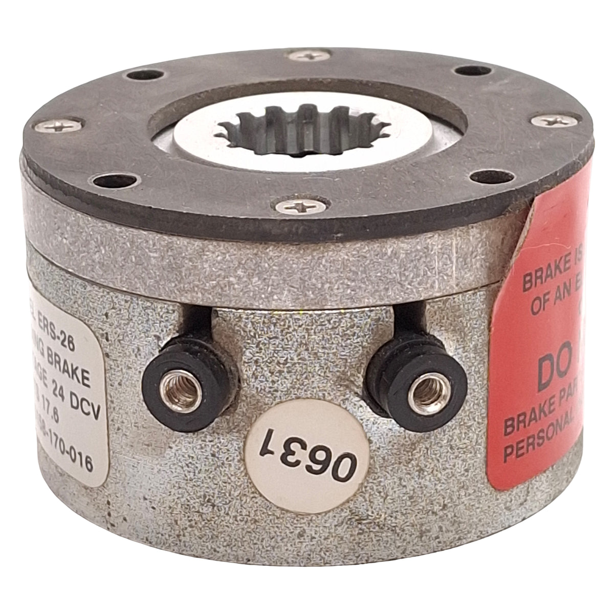 Used Warner ERS-26 Electrically Released Holding Brake, 1.5lb-ft, ø2.46in OD, 24VDC