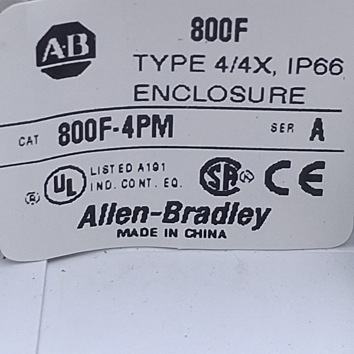 Used Allen Bradley 800F-4PM Plastic Enclosure For ø22mm Push Buttons, 4 Holes