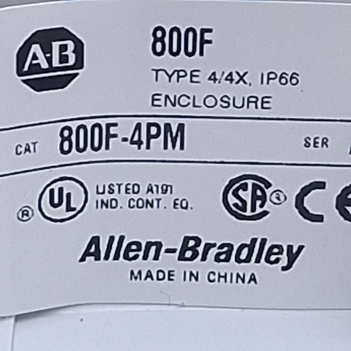Used Allen Bradley 800F-4PM Plastic Enclosure For ø22mm Push Buttons *Cracked Inside*