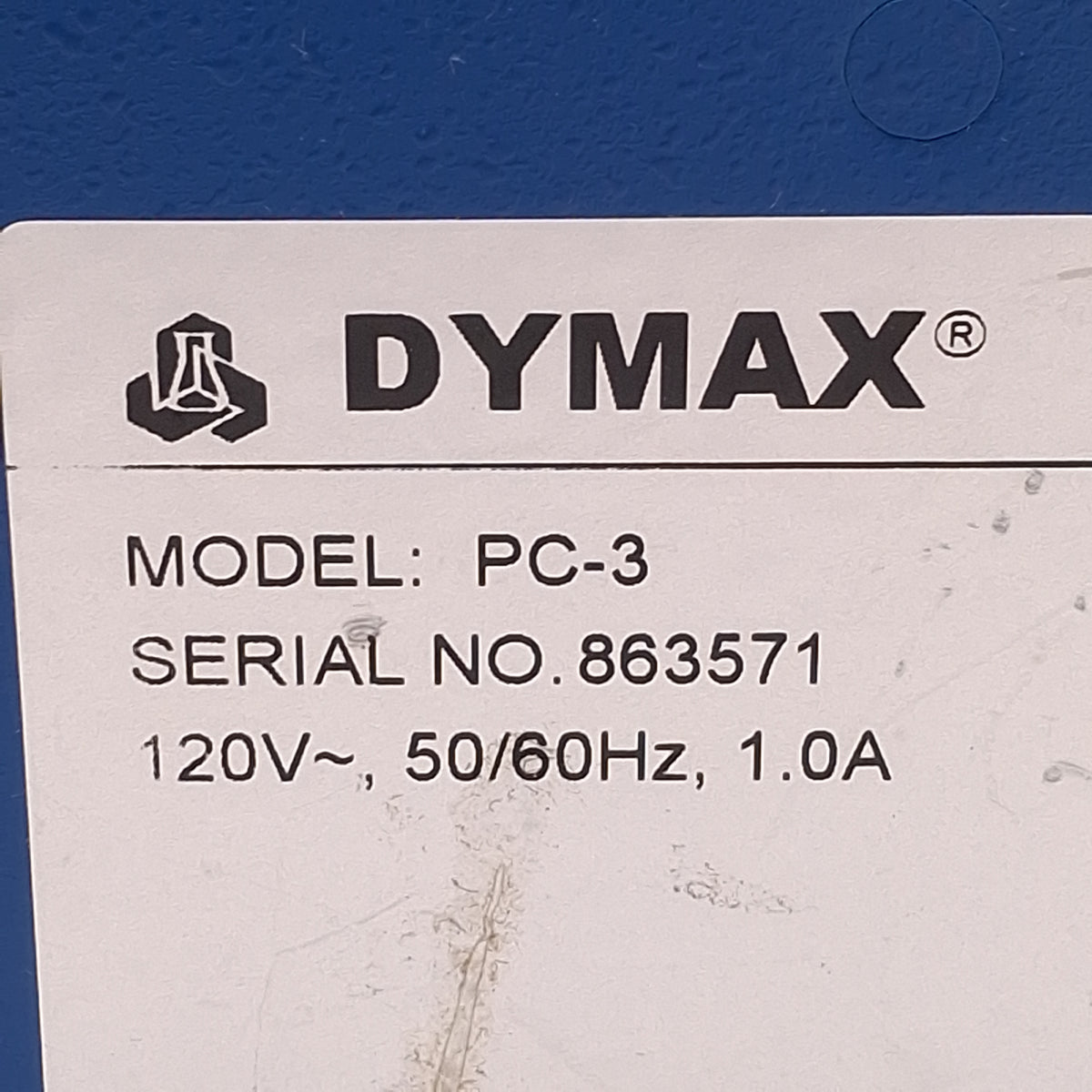 Used Dymax PC-3 Light-Welder UV Curing Light Source w/ Foot Switch 50W, 120VAC 1A