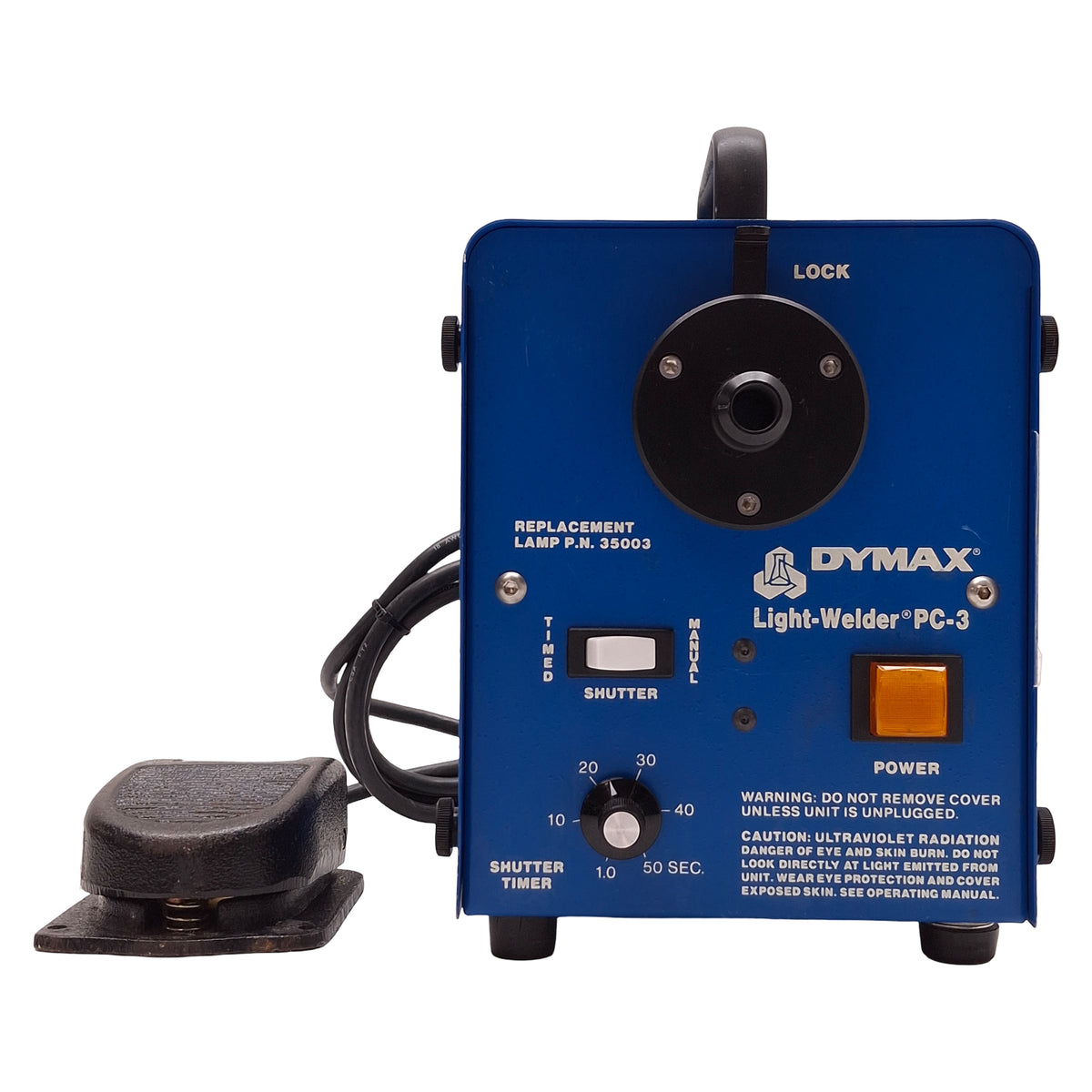 Used Dymax PC-3 Light-Welder UV Curing Light Source w/ Foot Switch 50W, 120VAC 1A
