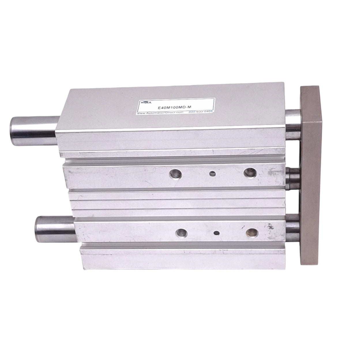 Used Nitra E40M100MD-M Guided Cylinder, 40mm Bore, 100mm Stroke, 1/8in NPT, 10bar Max