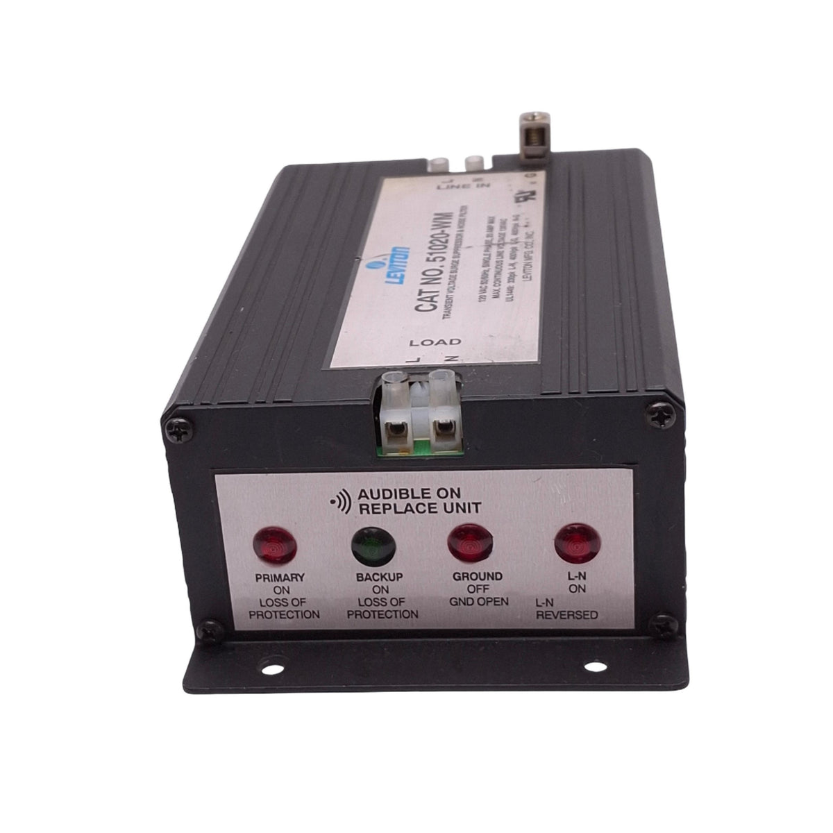 Used Leviton 51020-WM Surge Suppressor/Noise Filter, 120VAC 20A Max, 52kA Surge