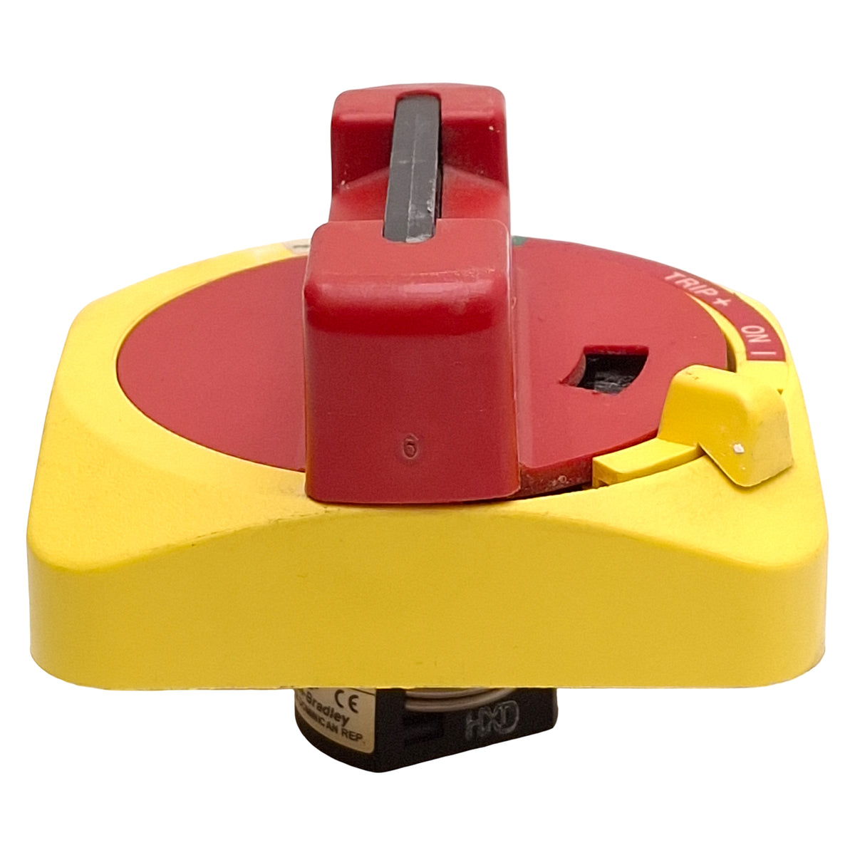 Used Allen Bradley 140U-HS4E Rotary Disconnect Switch Handle, 90°, Red/Yellow