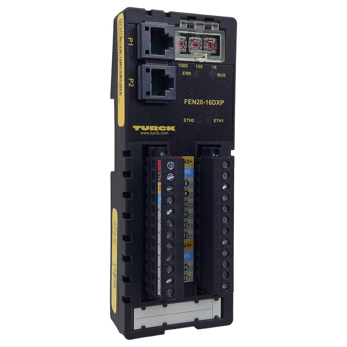 Used Turck FEN20-16DXP Compact IP20 Multiprotocol Ethernet I/O Station 16-Channel PNP