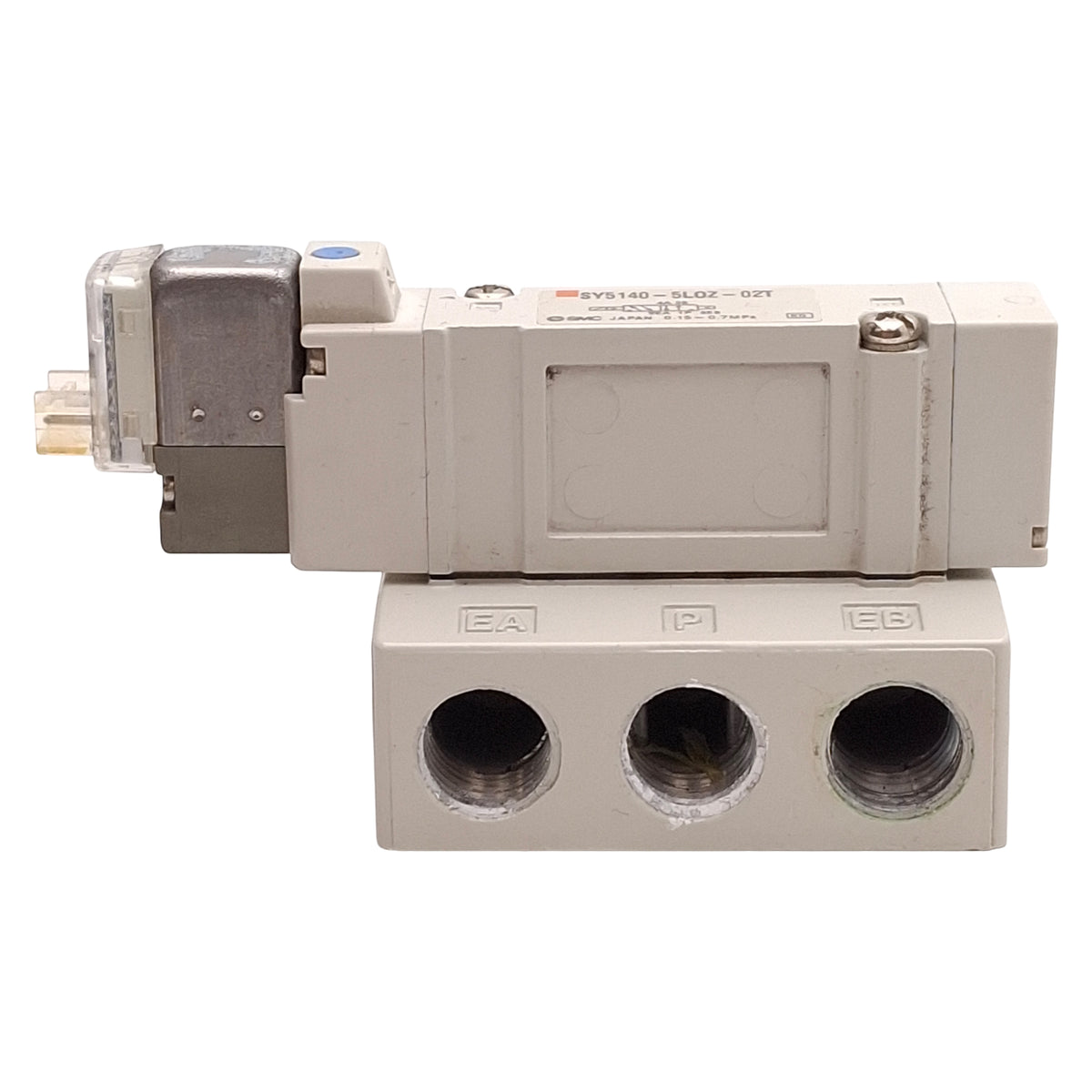 Used SMC SY5140-5LOZ-02T Solenoid Valve, 2-Position, 0.15-0.7MPa, 1/4NPTF, 24VDC Coil