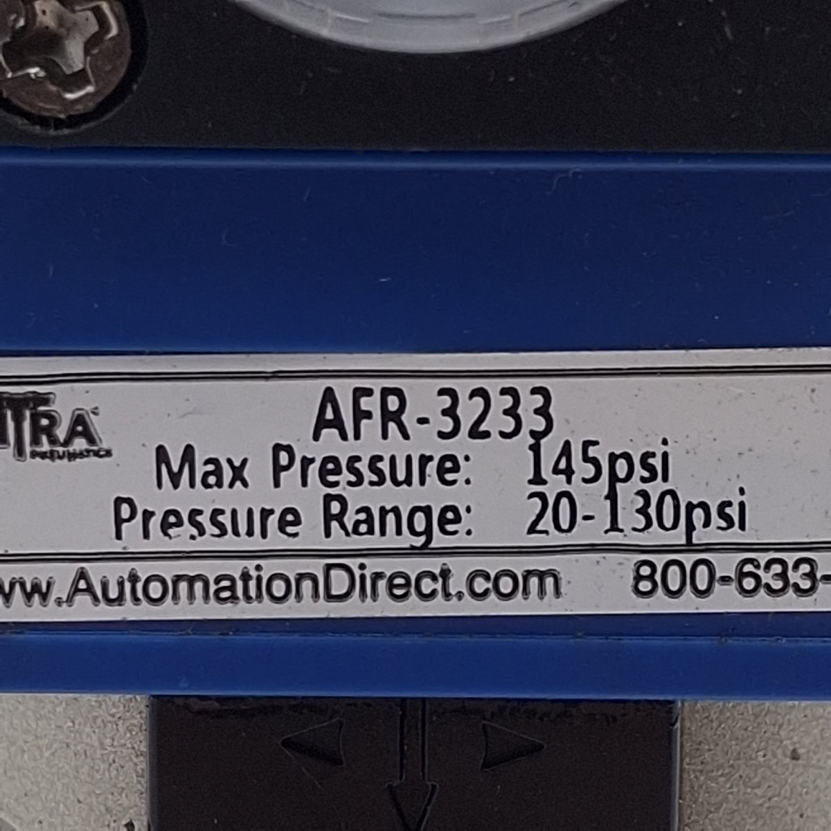 Used Nitra AFR-3233 Pneumatic Filter Regulator, 1/4in NPT, 20-130psi, 140psi Max, 40µ