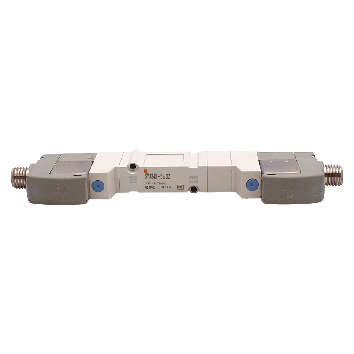 Used SMC SY3340-5WOZ Solenoid Valve, 3-Position Closed Center, M8 3-Pin, 24VDC Coils