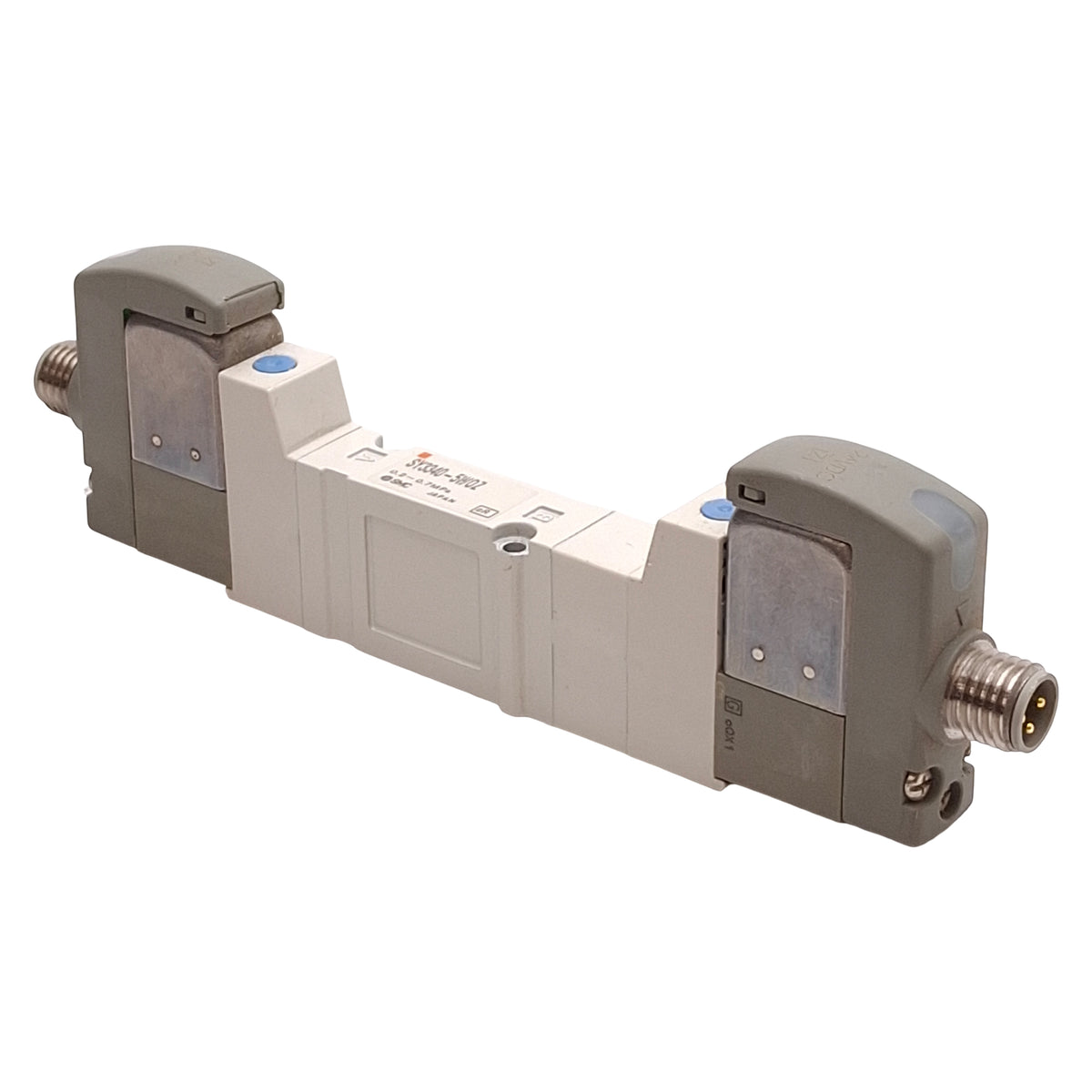 Used SMC SY3340-5WOZ Solenoid Valve, 3-Position Closed Center, M8 3-Pin, 24VDC Coils
