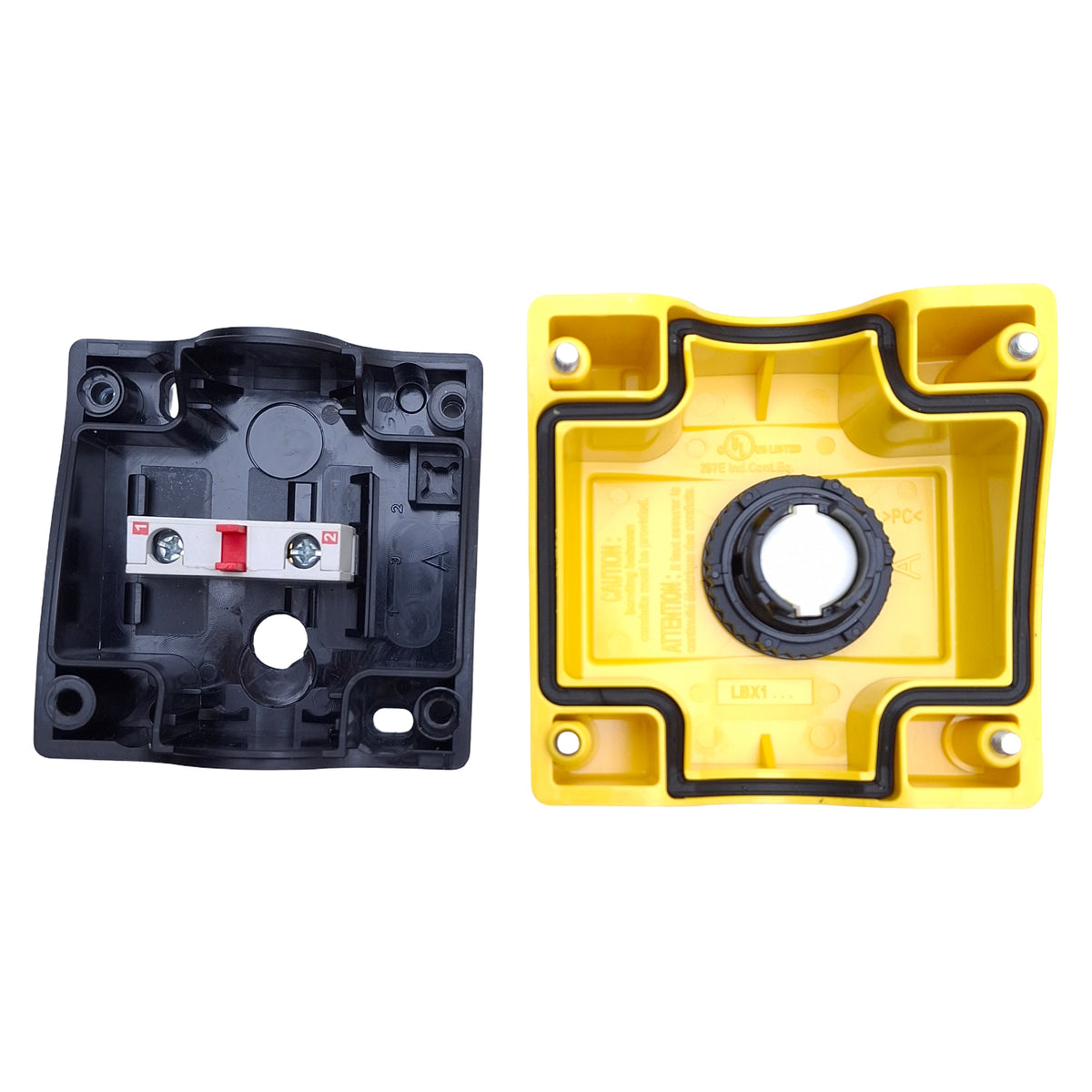 Used Baco LBX17301 Emergency E-Stop Enclosure w/Maintained Twist-Reset Switch, 1NC