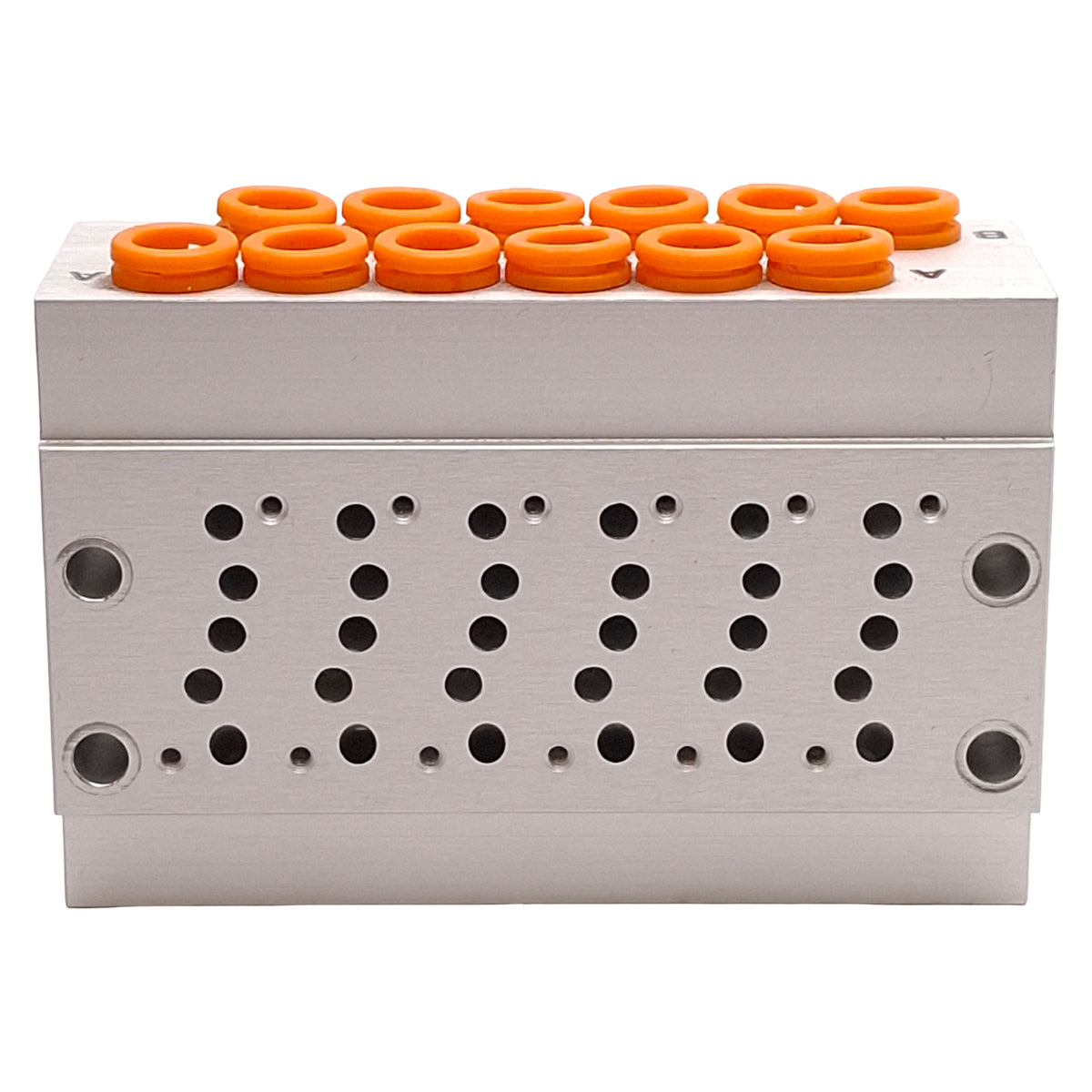 Used SMC SS5Y3-41-05-N7 Aluminum Bar Stock Manifold, 6-Station, ø1/4in One-Touch