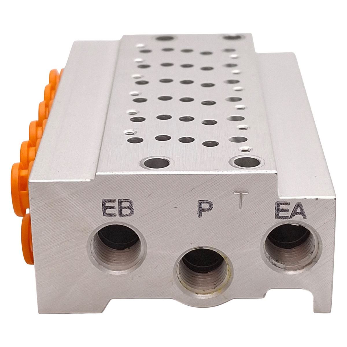 Used SMC SS5Y3-41-05-N7 Aluminum Bar Stock Manifold, 6-Station, ø1/4in One-Touch