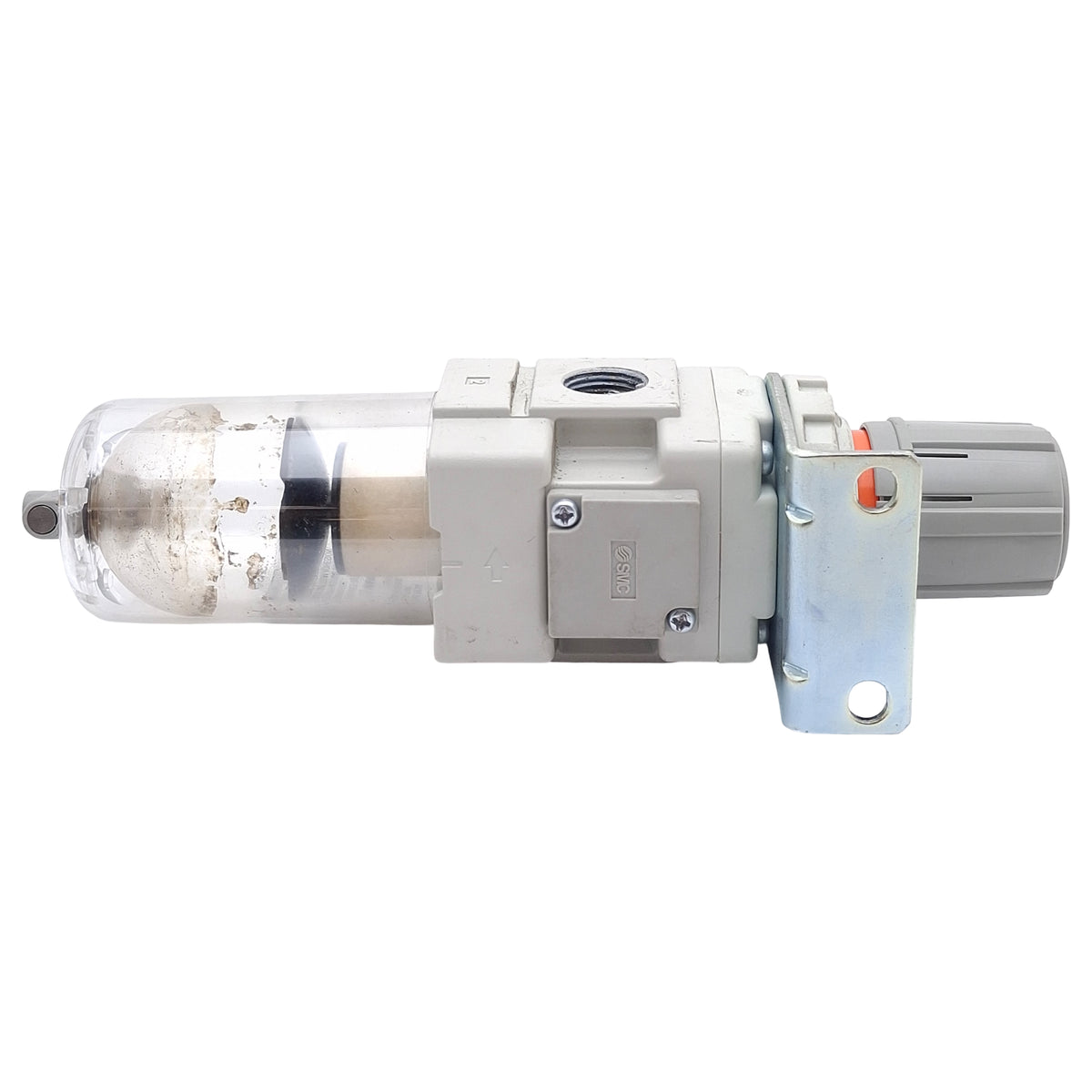 Used SMC AW30-N03E3-Z-B Pneumatic Filter Regulator, PNP, 3/8in NPT, 7-125psi, 5µm