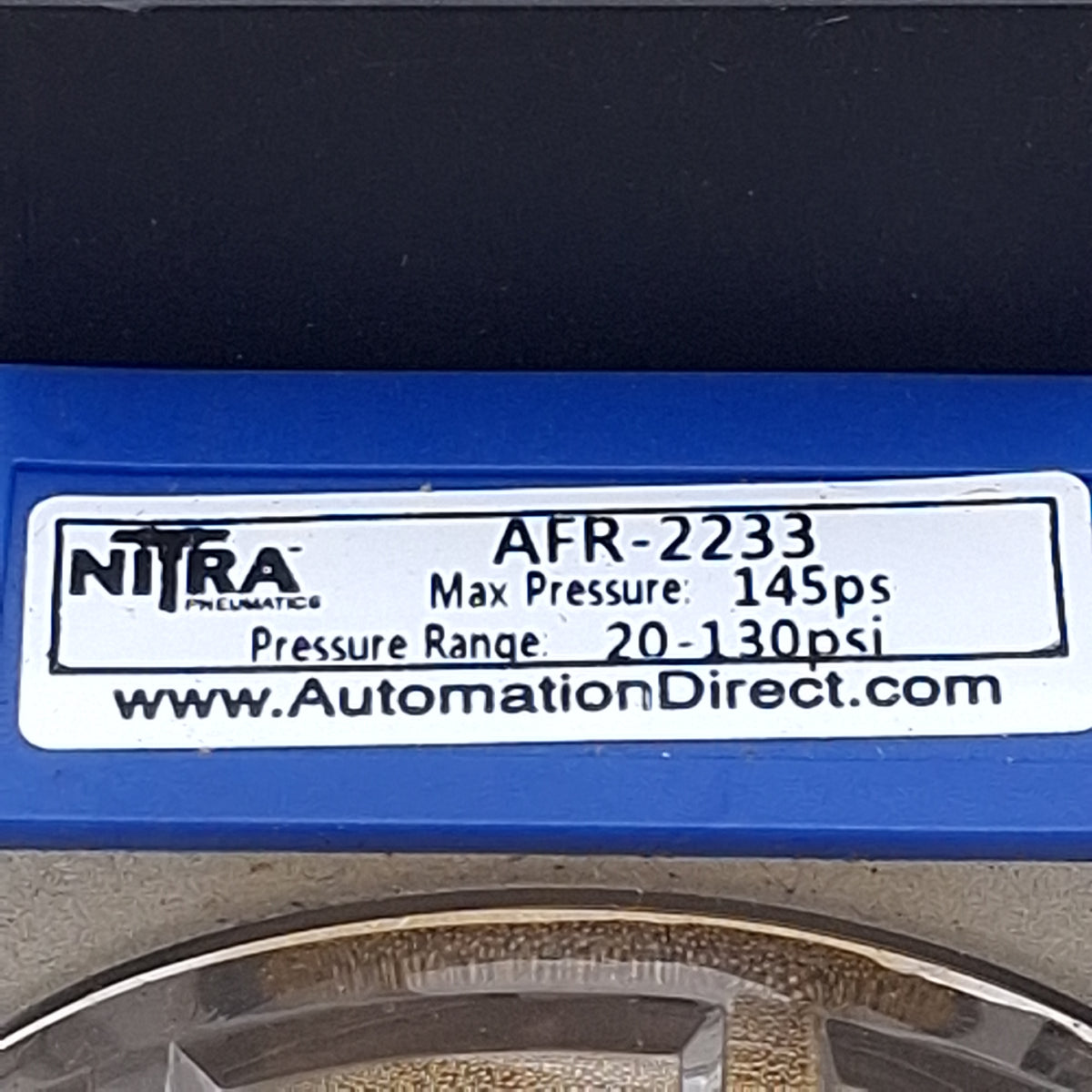 Used Nitra AFR-2233 Pneumatic Filter Regulator, 1/4in NPT, 20-130psi, 145psi Max, 40µ