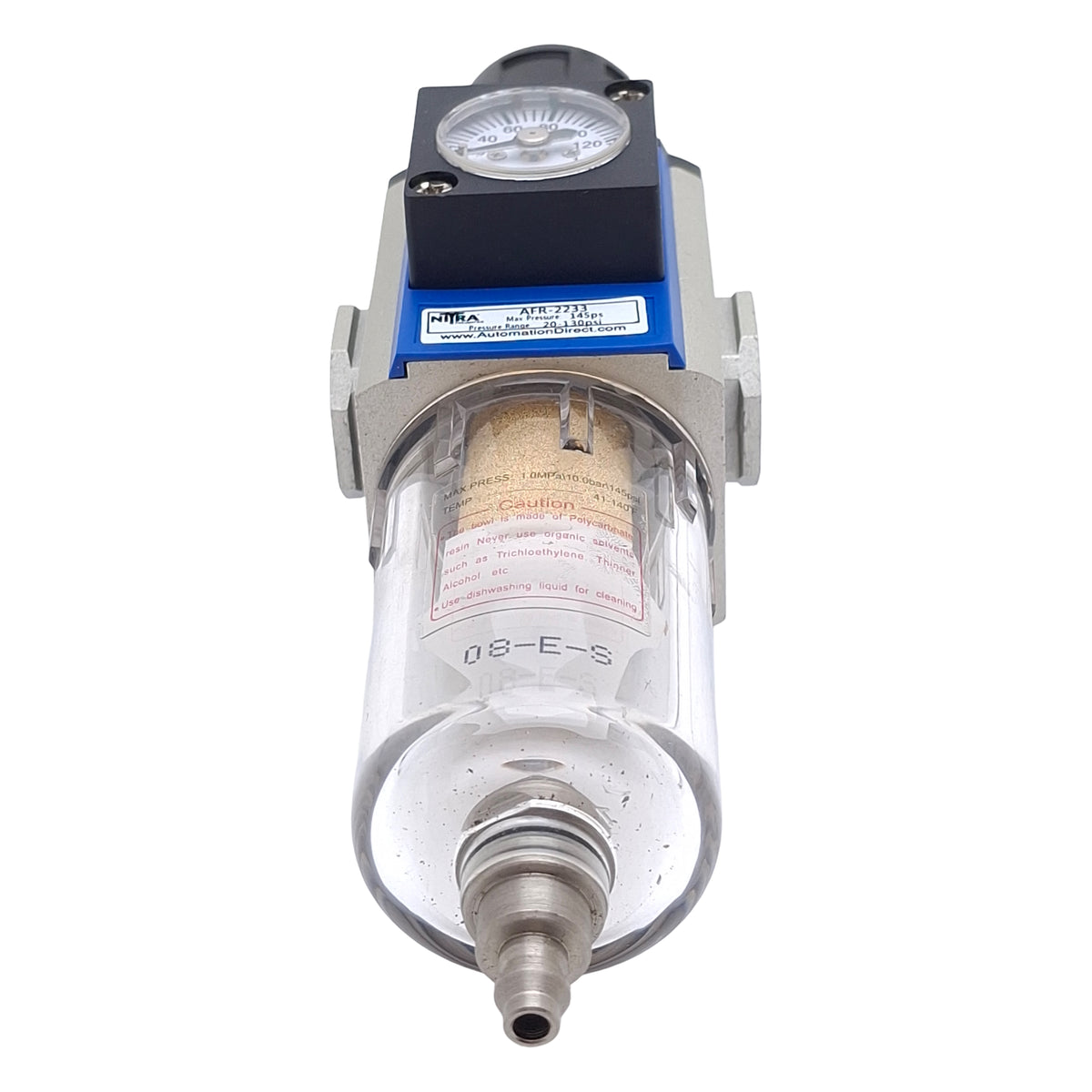 Used Nitra AFR-2233 Pneumatic Filter Regulator, 1/4in NPT, 20-130psi, 145psi Max, 40µ