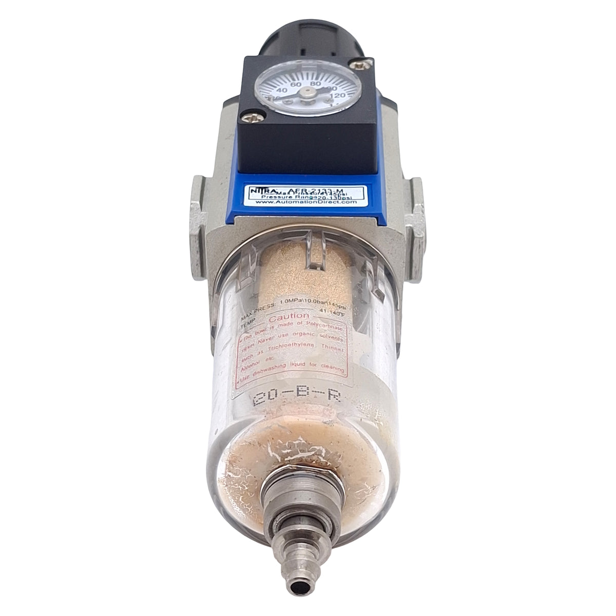 Used Nitra AFR-2133-M Pneumatic Filter Regulator, 1/8NPT, 20-130psi, 145psi Max, 40µ