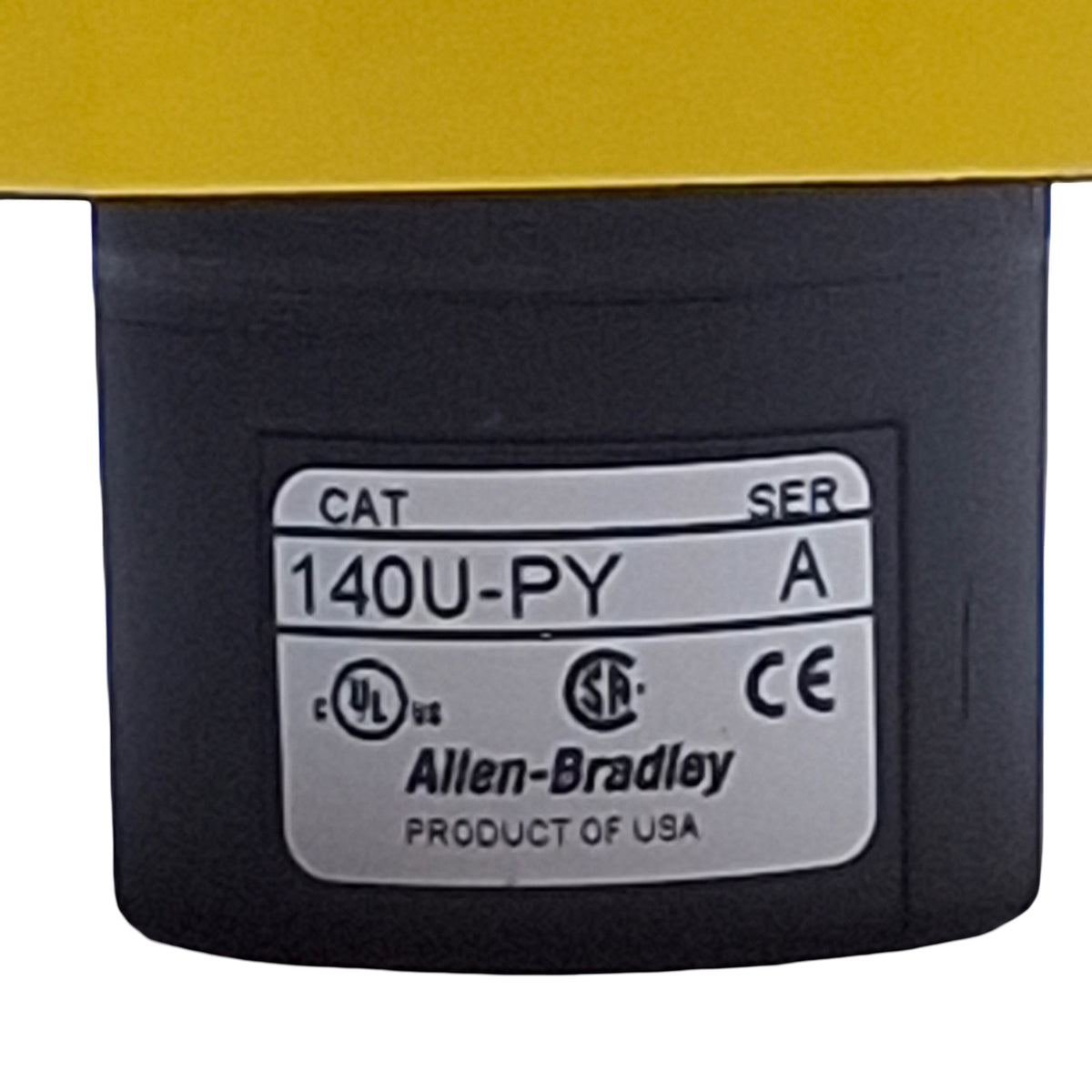 Used Allen Bradley 140U-PY Padlockable Disconnect Switch Handle, 90°, Red/Yellow